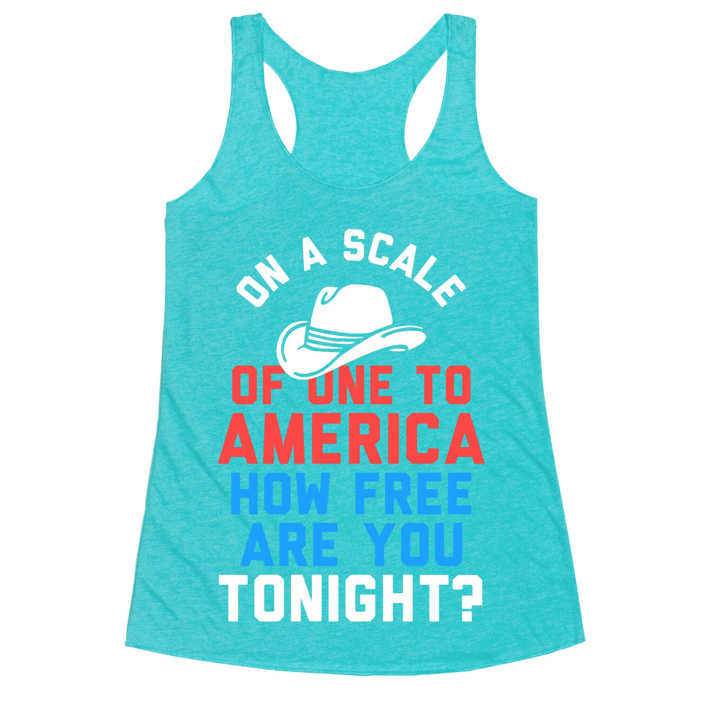 On a Scale of One To America (White Ink) Racerback Tank