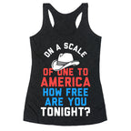 On a Scale of One To America (White Ink) Racerback Tank