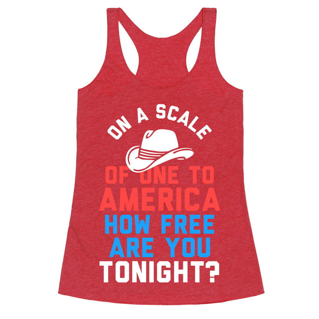 On a Scale of One To America (White Ink) Racerback Tank