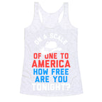 On a Scale of One To America (White Ink) Racerback Tank