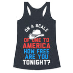 On a Scale of One To America (White Ink) Racerback Tank