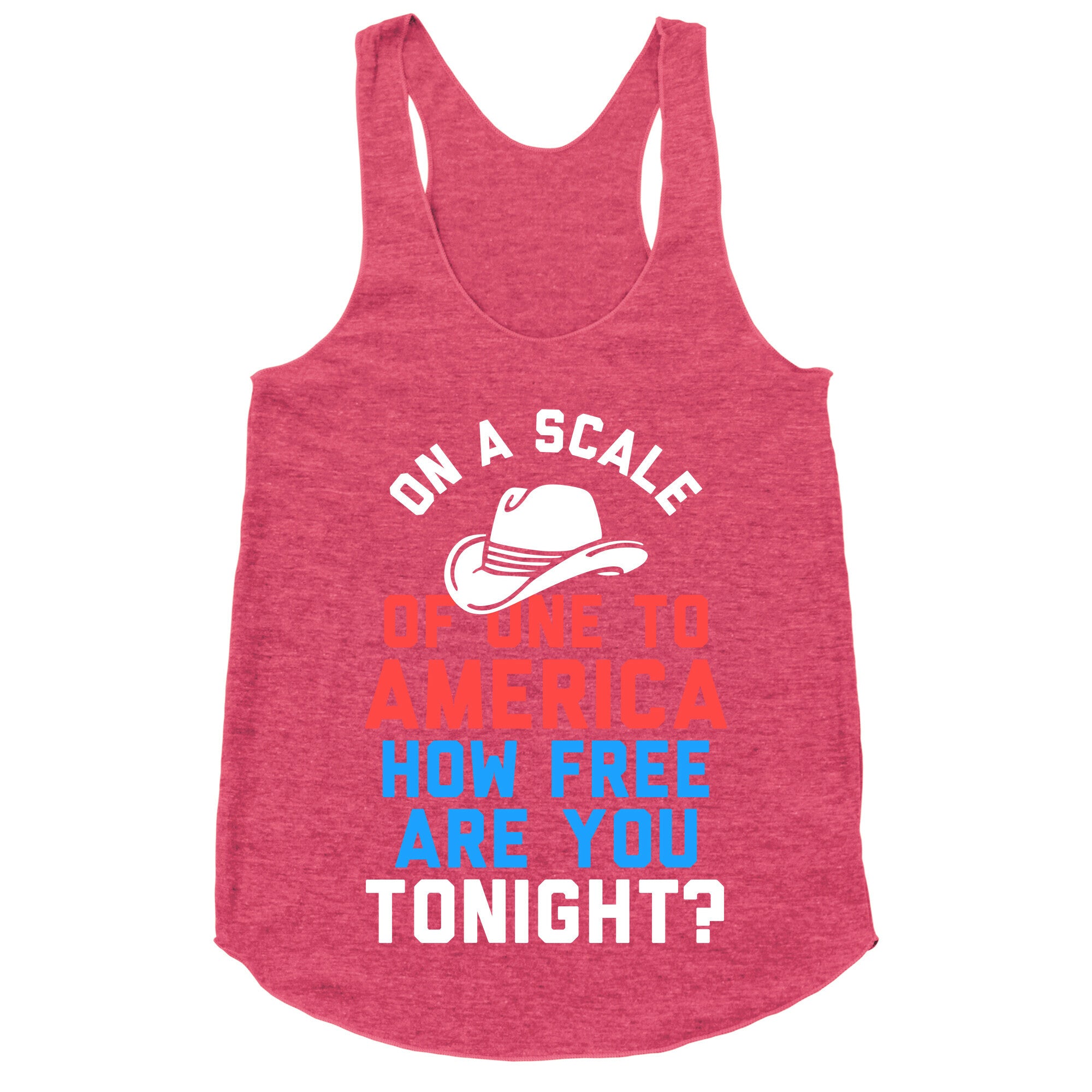 On a Scale of One To America (White Ink) Racerback Tank