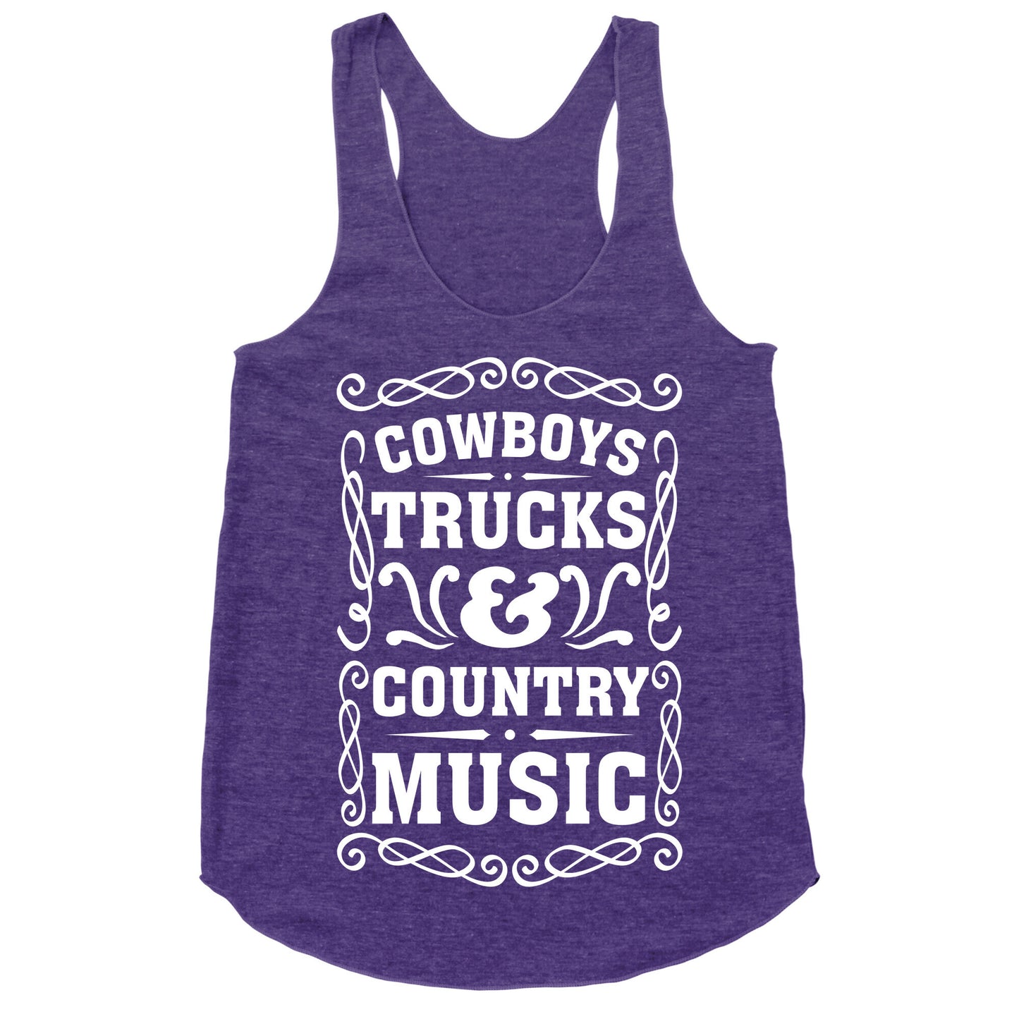 Cowboys Trucks & Country Music Racerback Tank