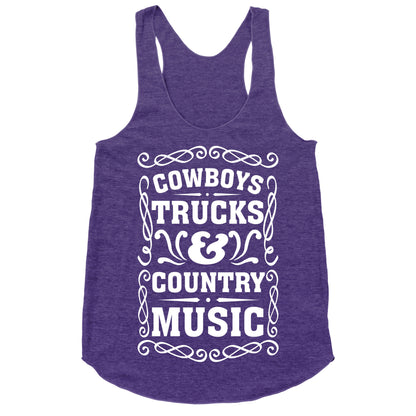 Cowboys Trucks & Country Music Racerback Tank