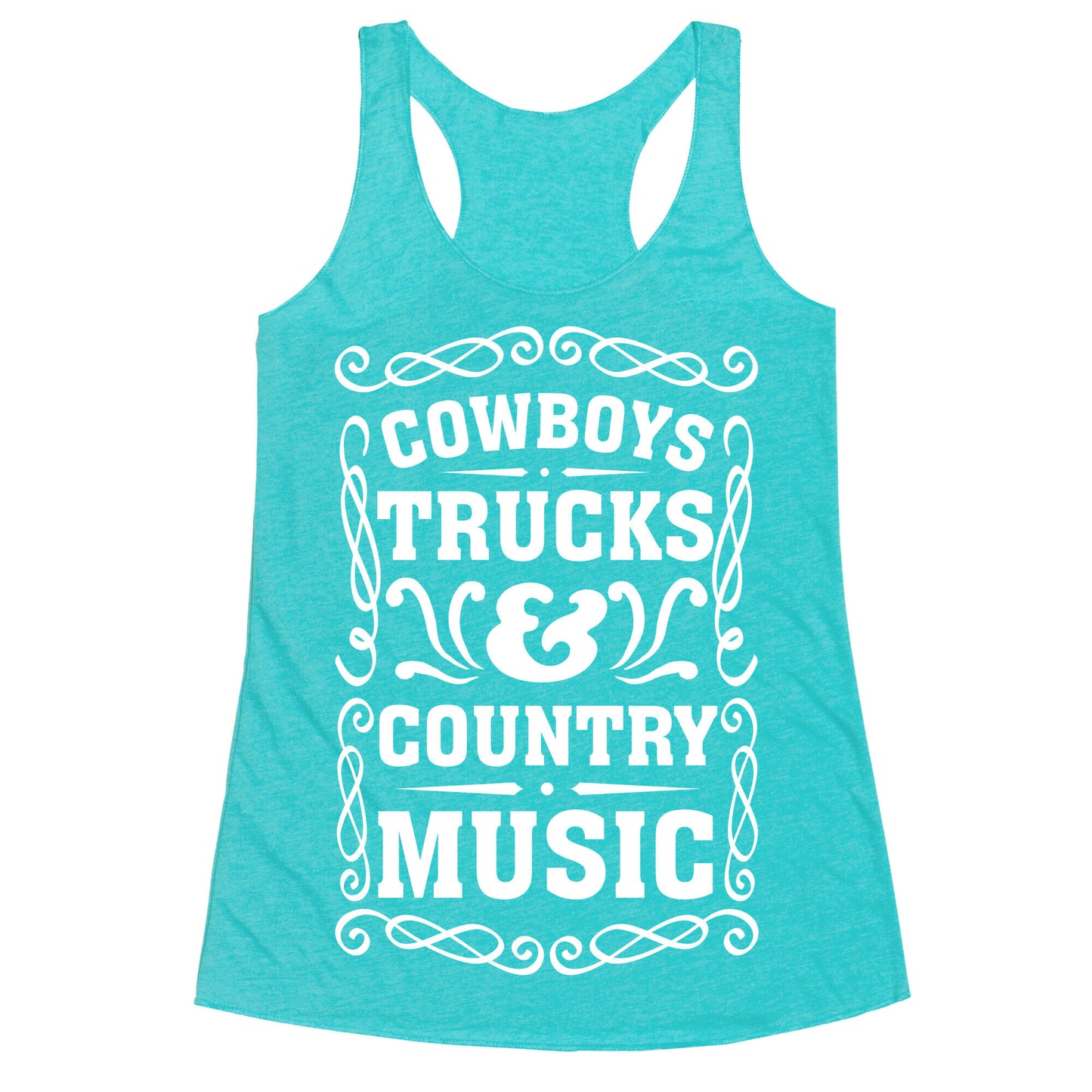 Cowboys Trucks & Country Music Racerback Tank