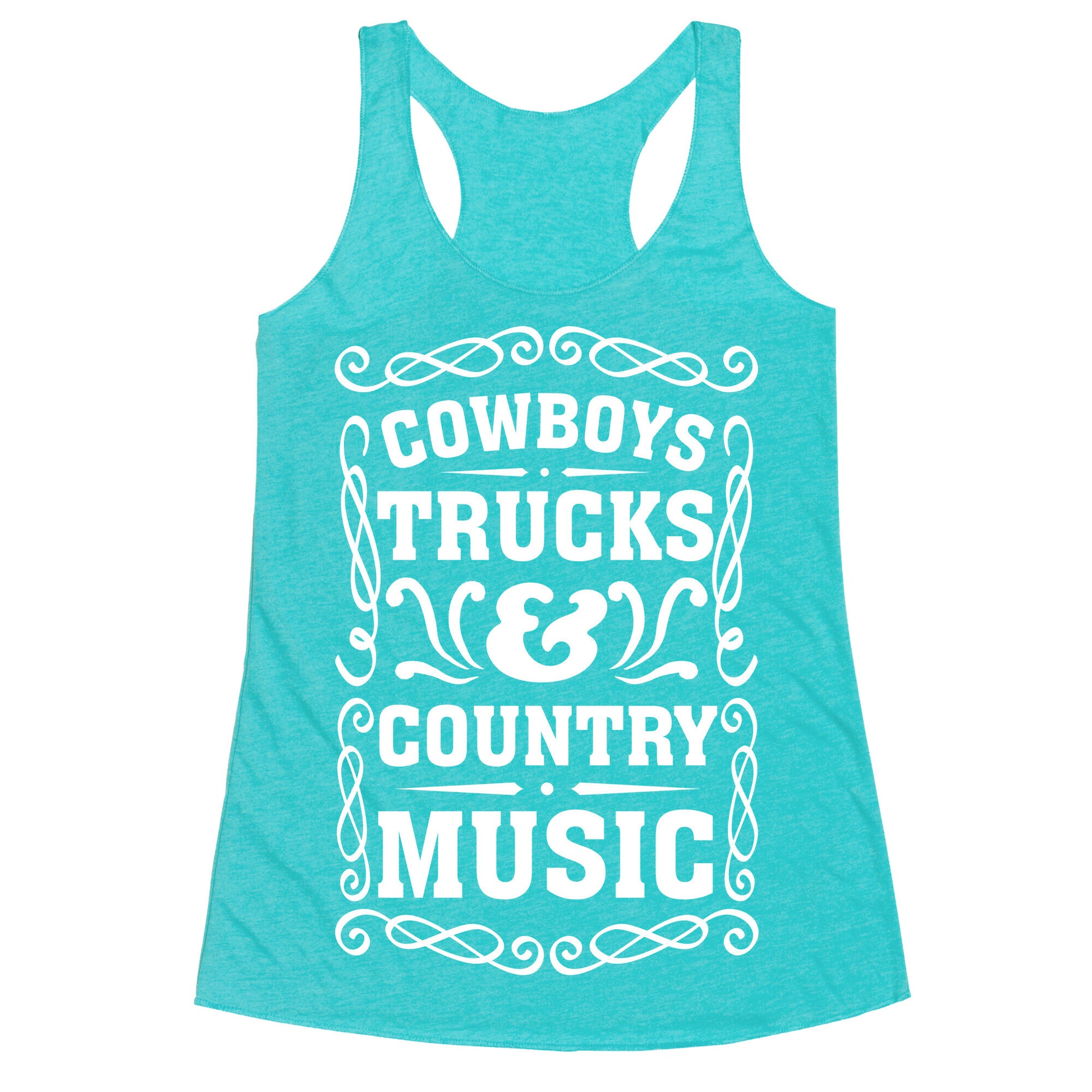 Cowboys Trucks & Country Music Racerback Tank