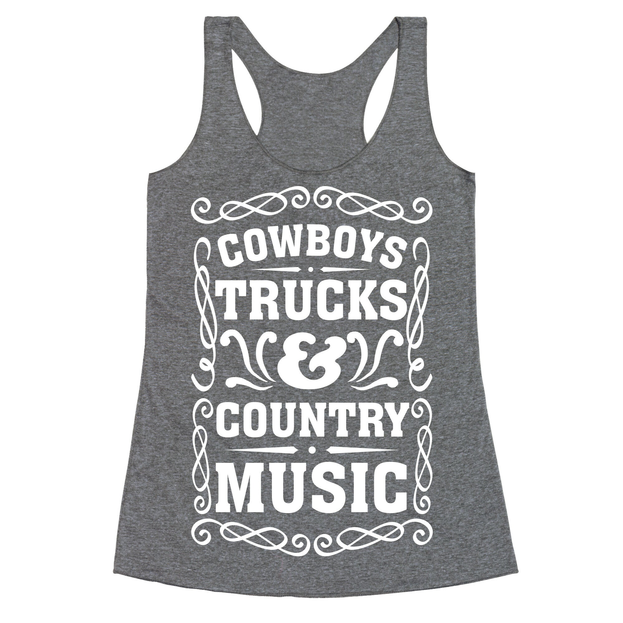 Cowboys Trucks & Country Music Racerback Tank