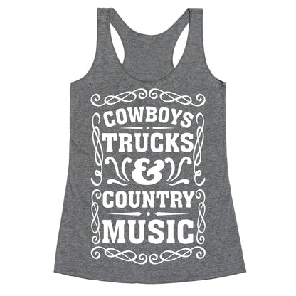Cowboys Trucks & Country Music Racerback Tank