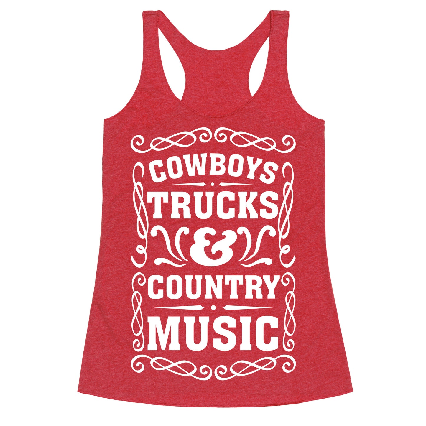 Cowboys Trucks & Country Music Racerback Tank