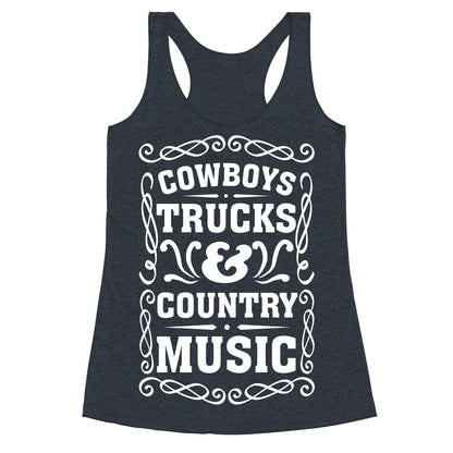 Cowboys Trucks & Country Music Racerback Tank