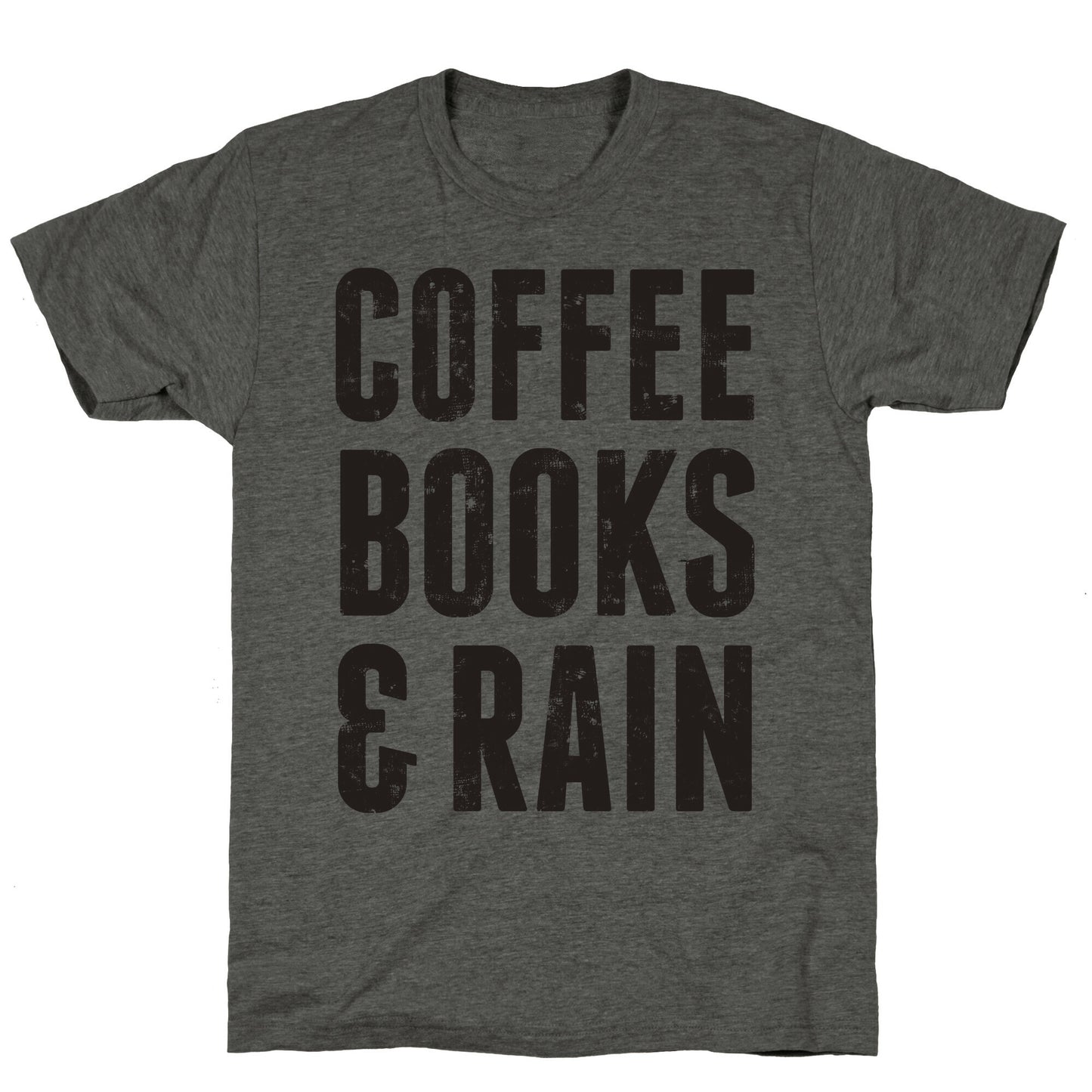 Coffee Books & Rain (Vintage) Unisex Triblend Tee