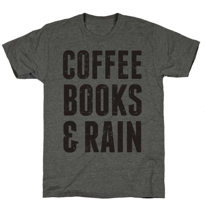 Coffee Books & Rain (Vintage) Unisex Triblend Tee