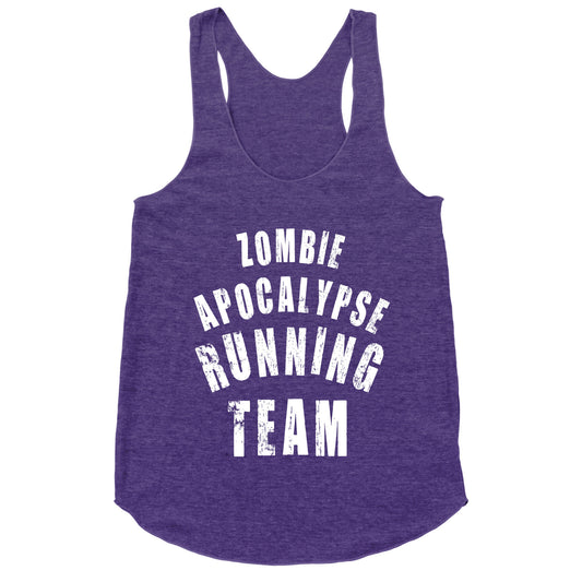 Zombie Apocalypse Running Team (White Ink) Racerback Tank