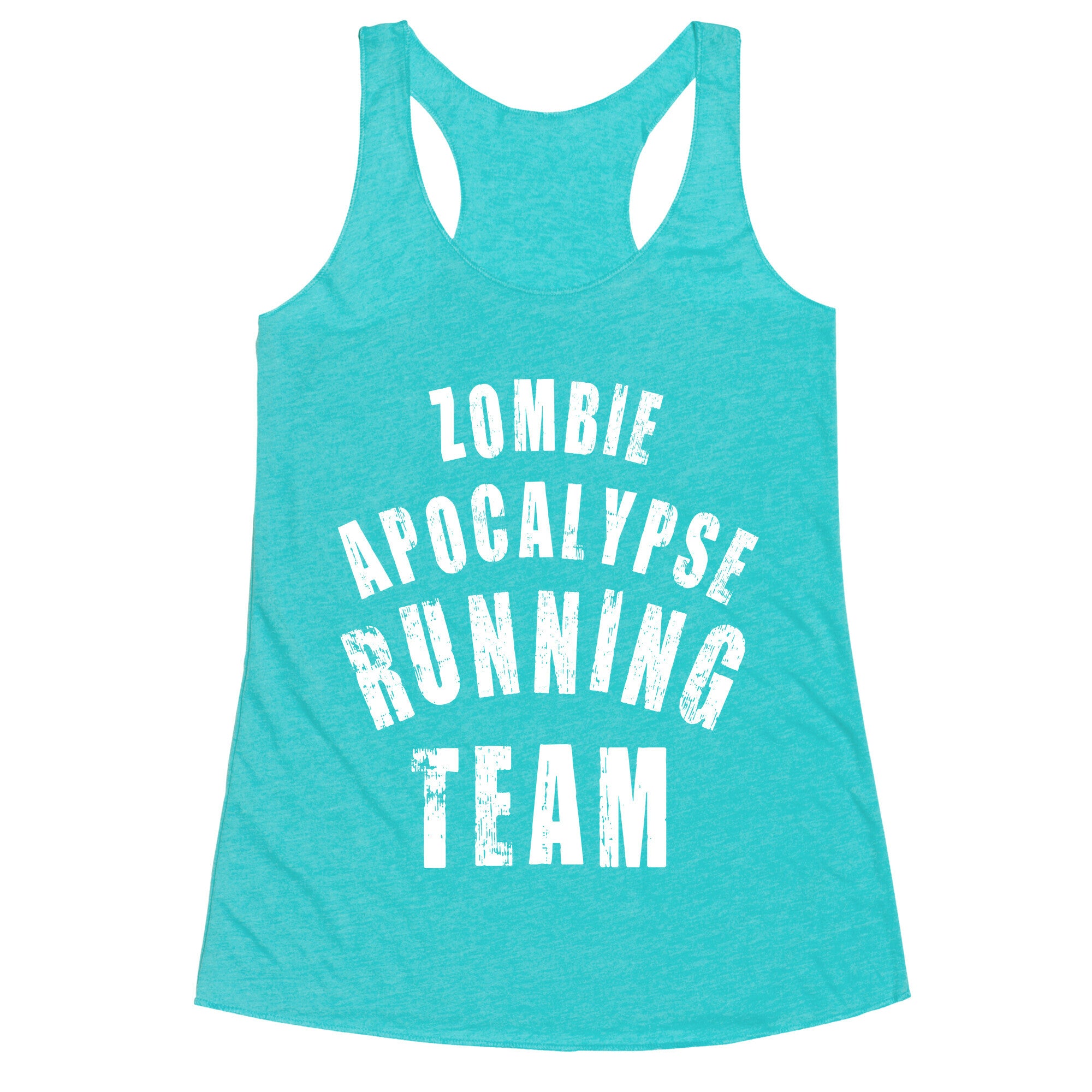 Zombie Apocalypse Running Team (White Ink) Racerback Tank