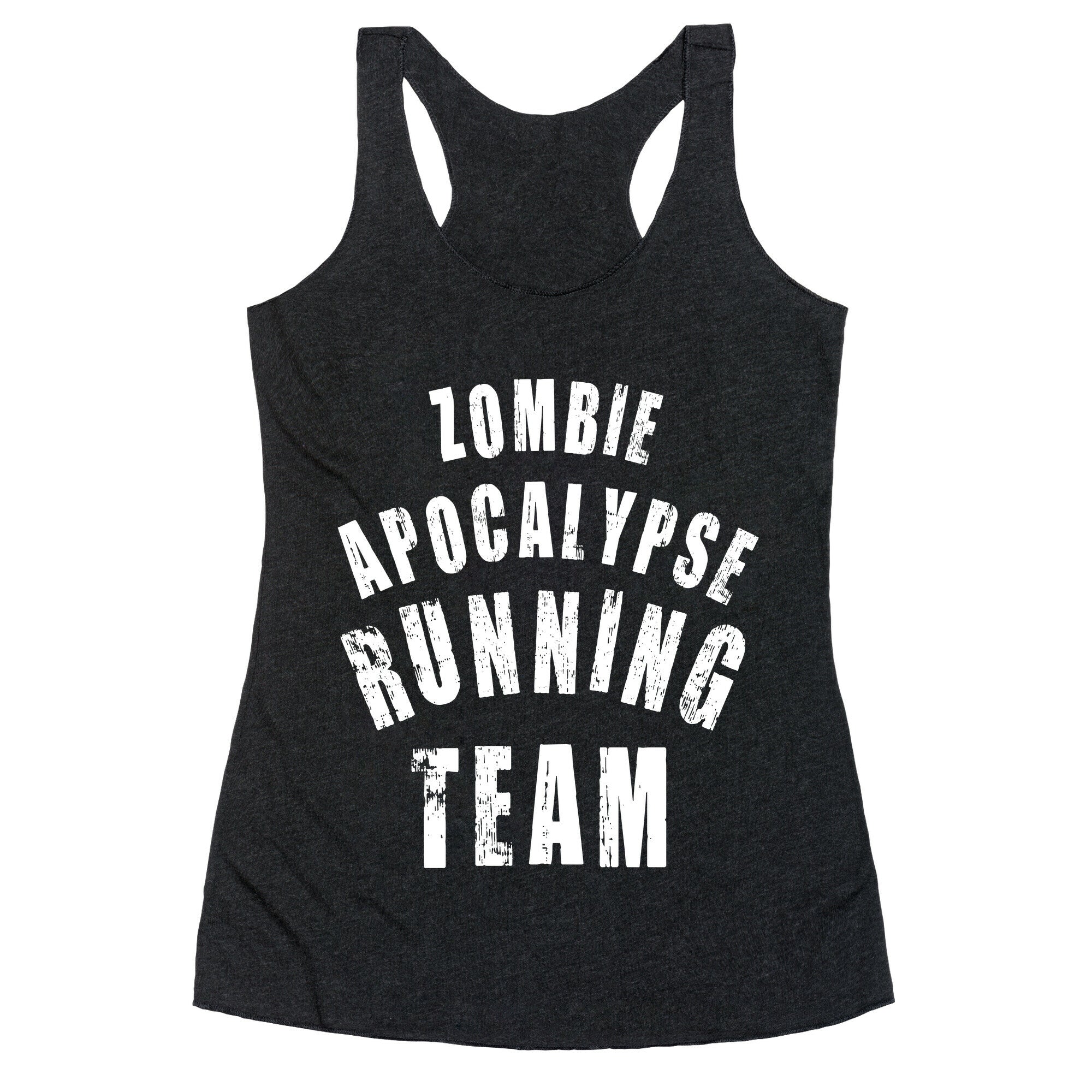 Zombie Apocalypse Running Team (White Ink) Racerback Tank