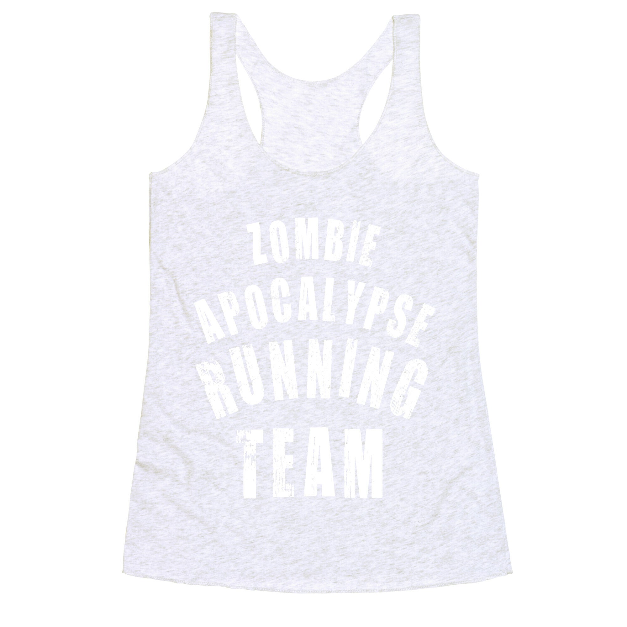 Zombie Apocalypse Running Team (White Ink) Racerback Tank