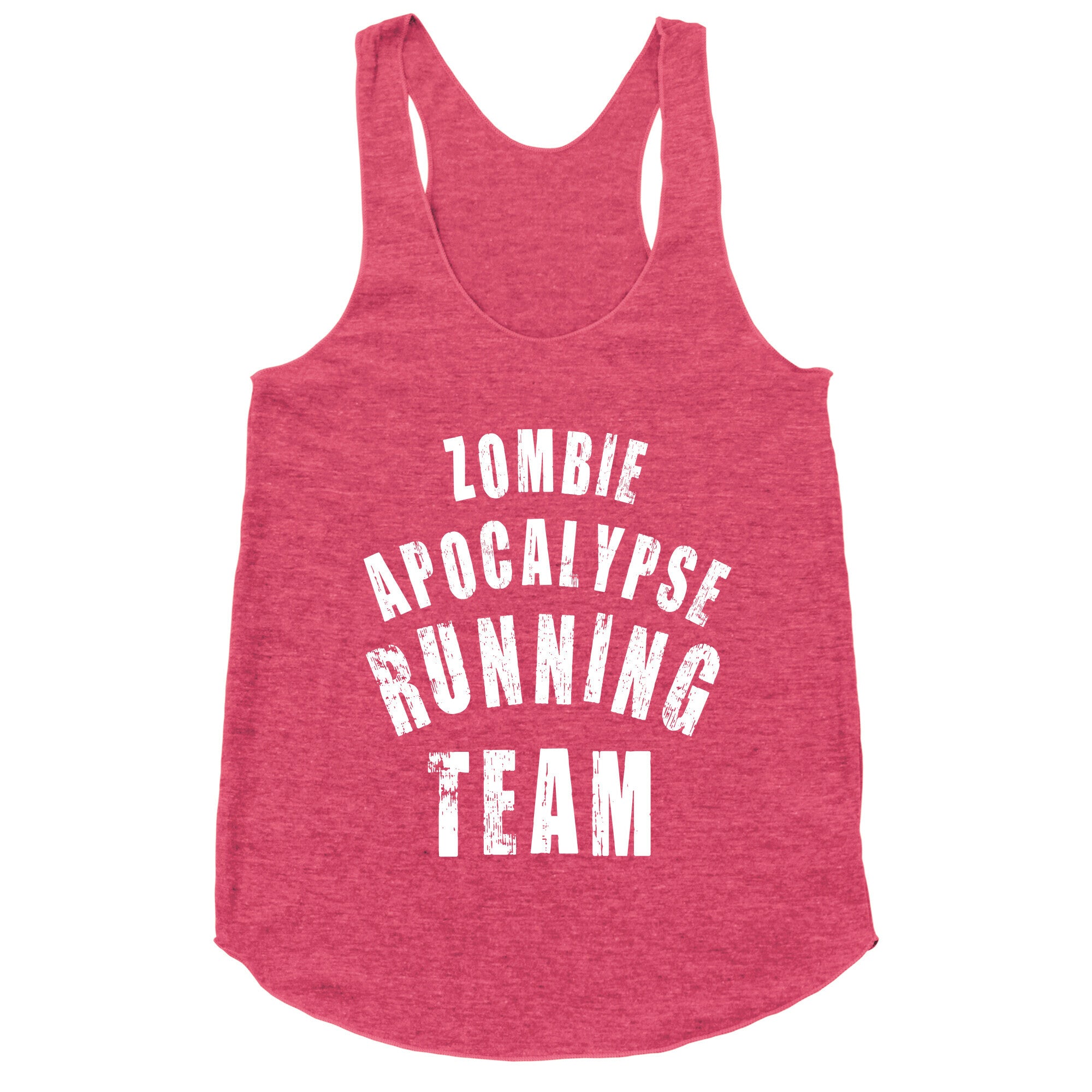 Zombie Apocalypse Running Team (White Ink) Racerback Tank
