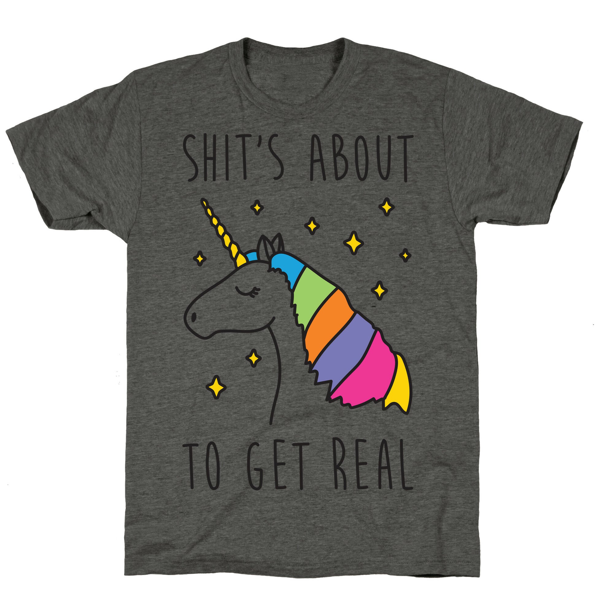 Shit's About To Get Real - Unicorn Unisex Triblend Tee