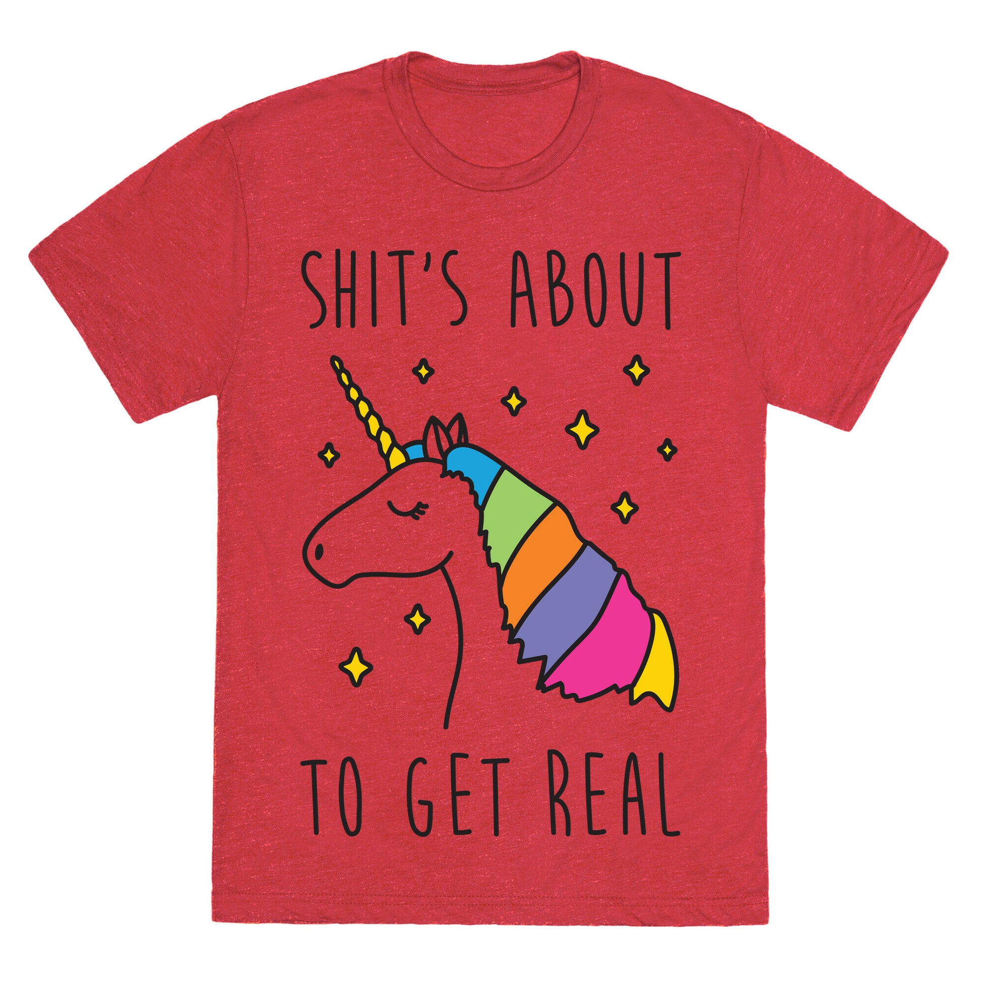 Shit's About To Get Real - Unicorn Unisex Triblend Tee