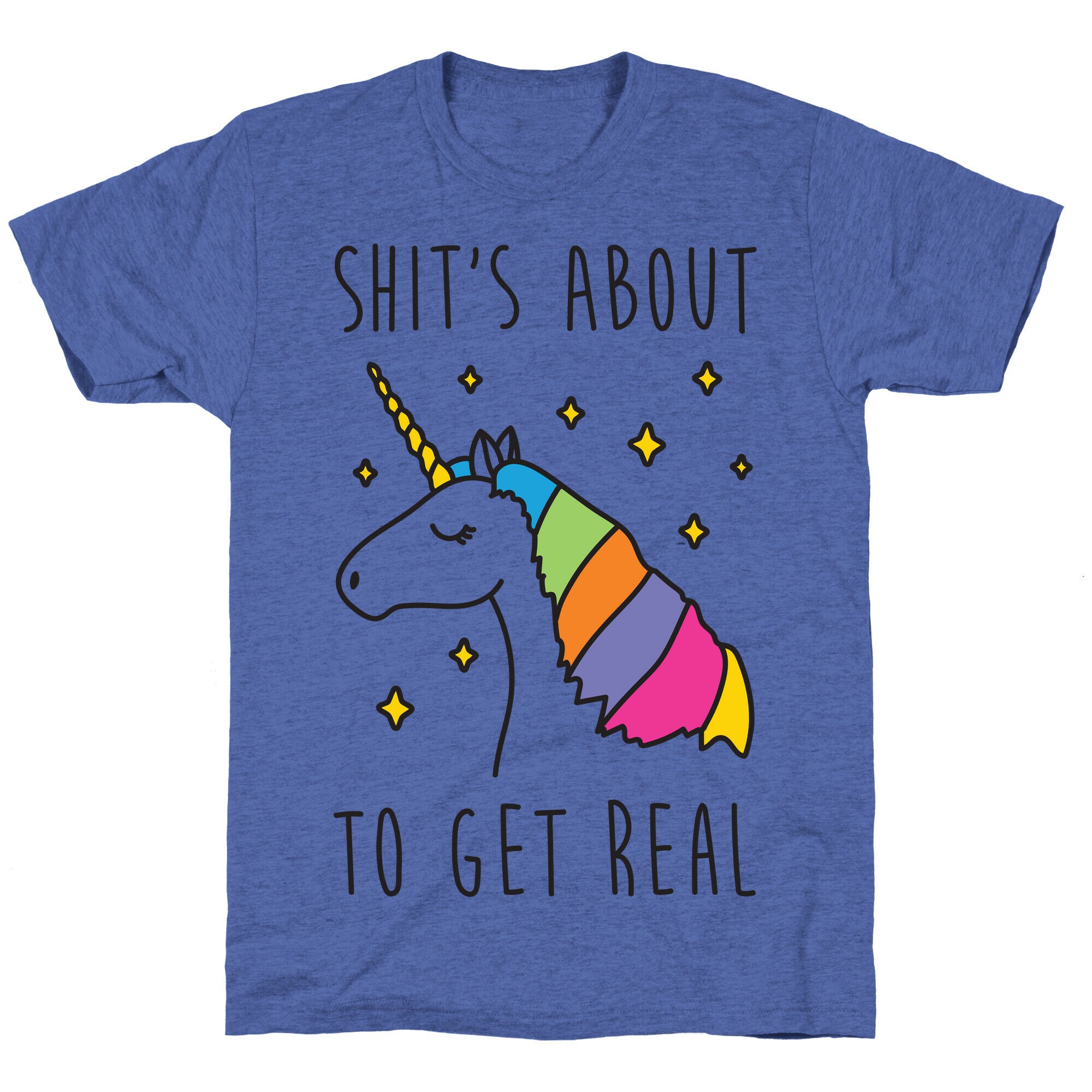 Shit's About To Get Real - Unicorn Unisex Triblend Tee