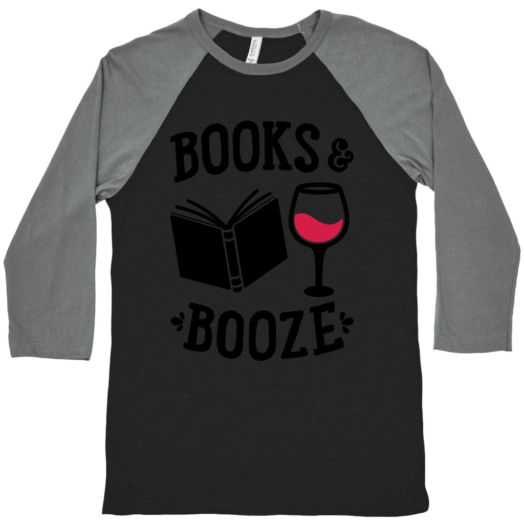 Books & Booze Baseball Tee