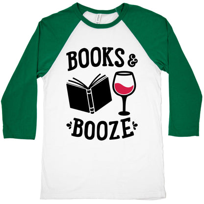 Books & Booze Baseball Tee