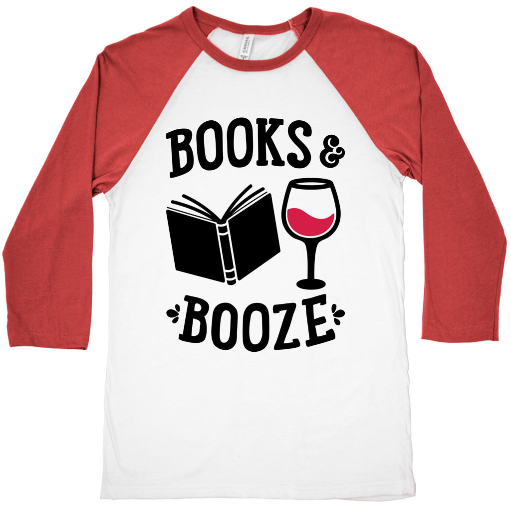 Books & Booze Baseball Tee