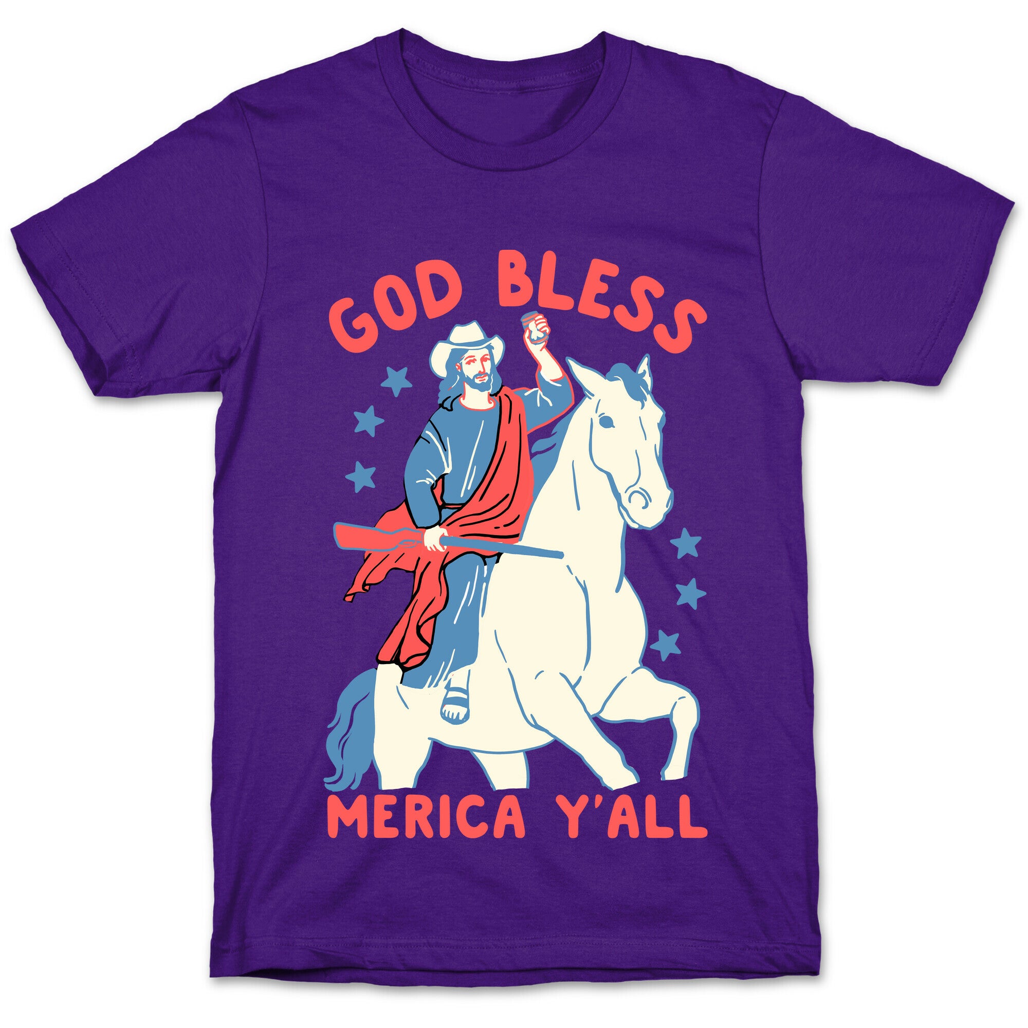 God Bless Merica Y'all: Cowboy Jesus T-Shirt