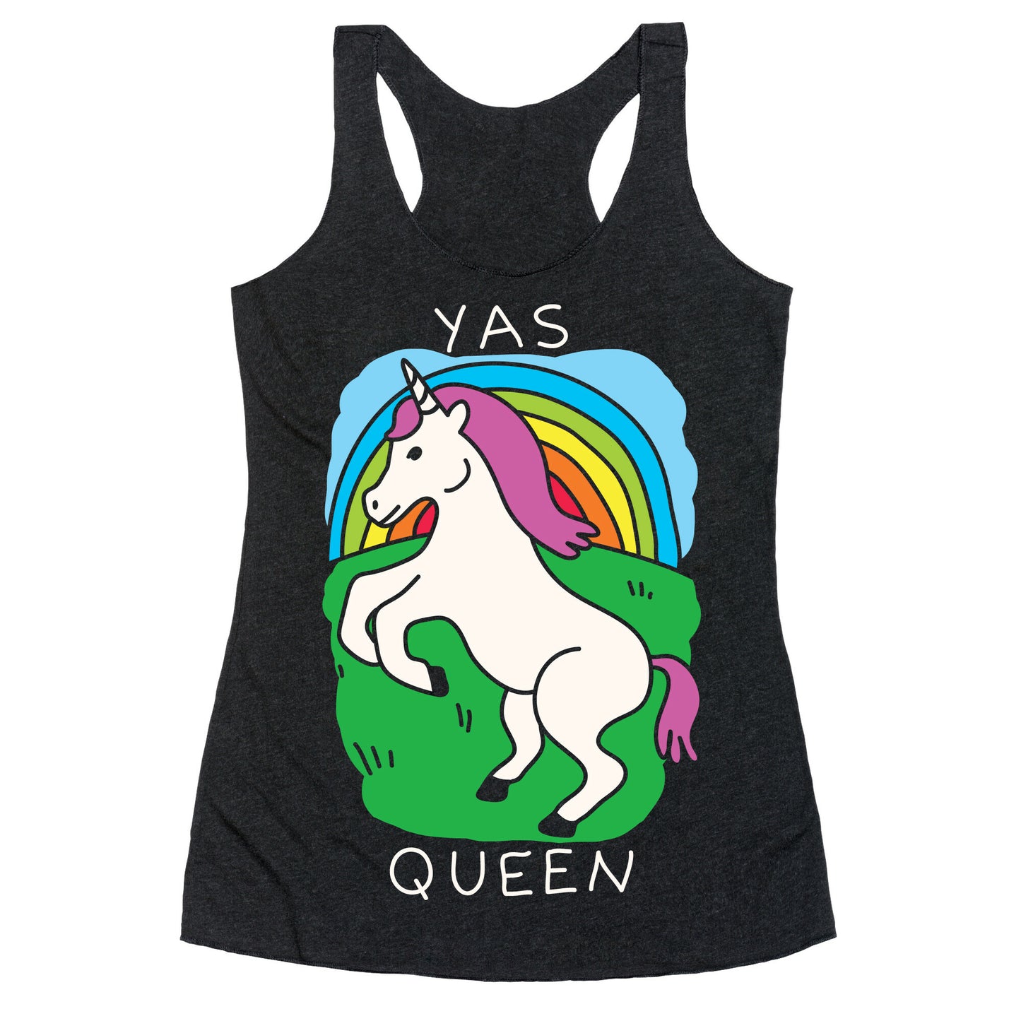 Yas Queen Unicorn Racerback Tank