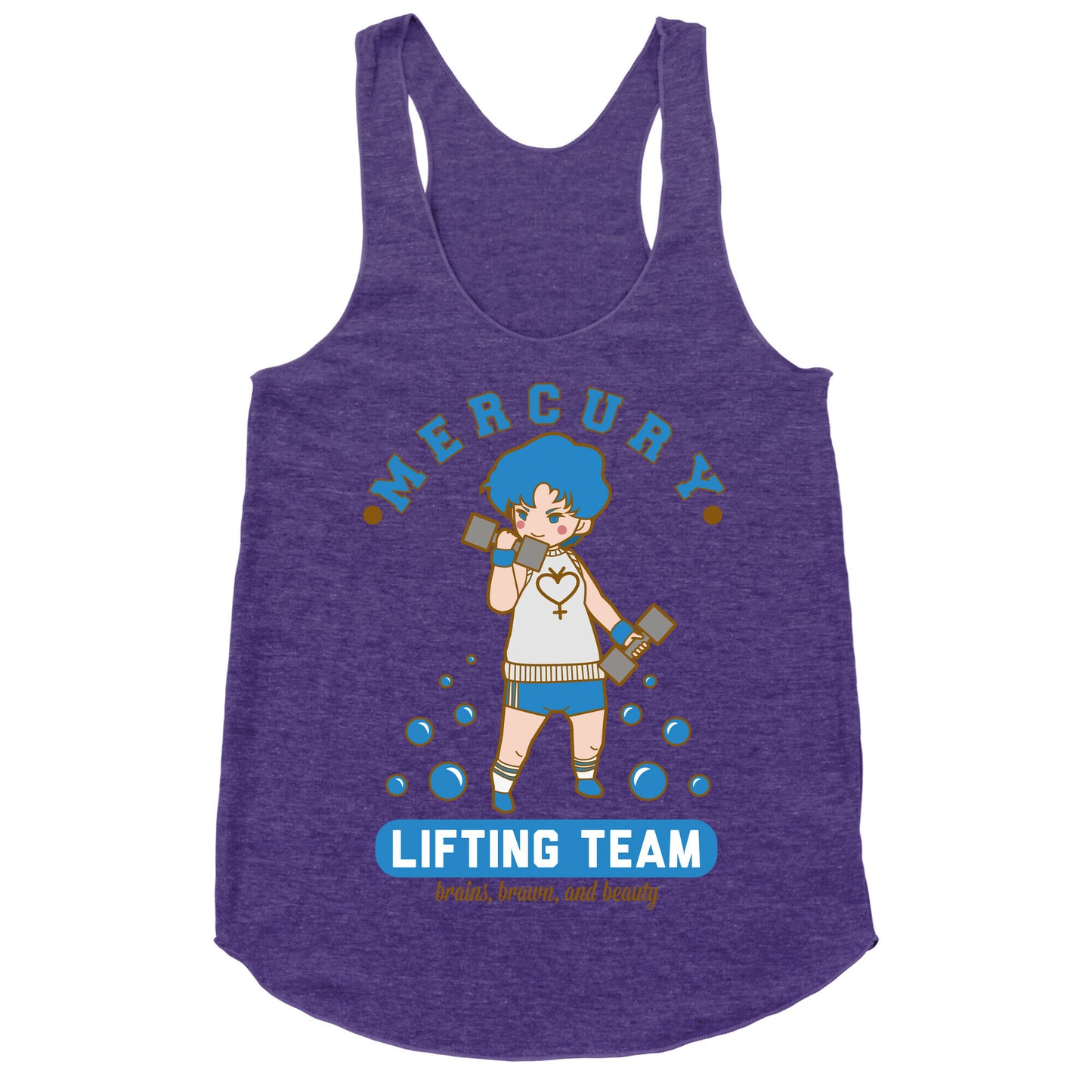 Mercury Lifting Team Parody White Racerback Tank