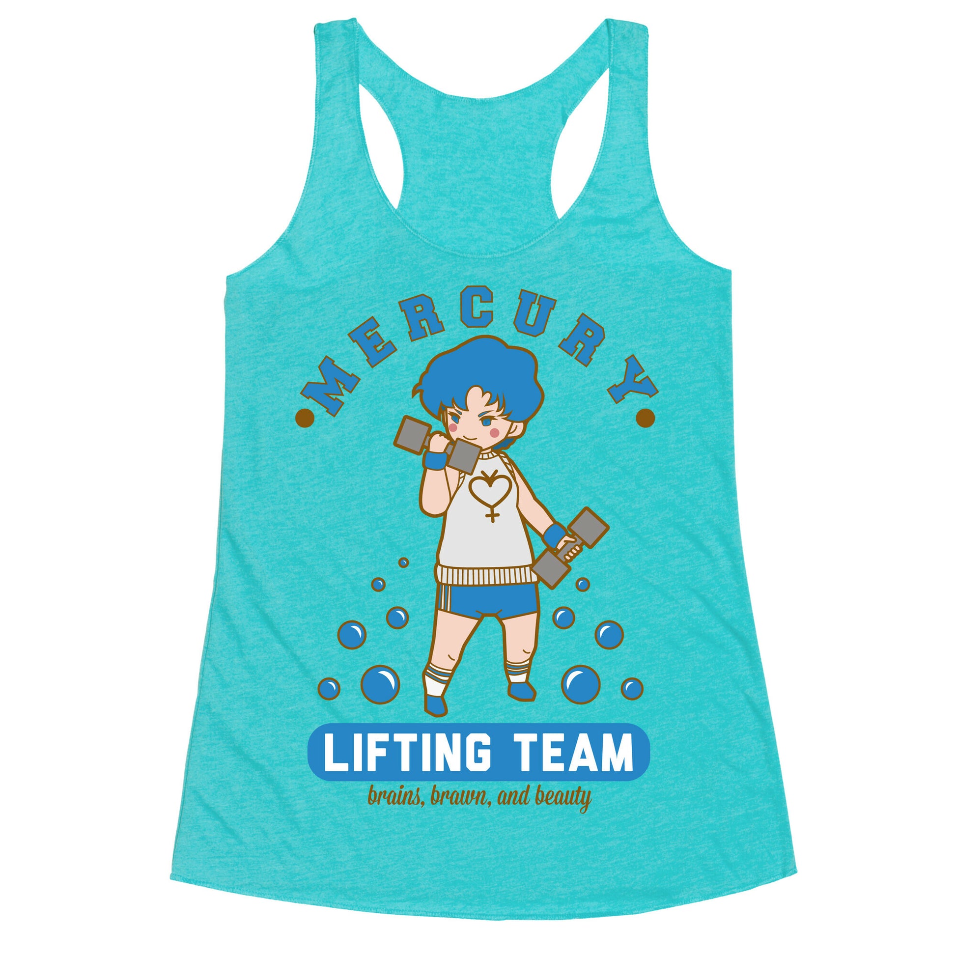 Mercury Lifting Team Parody White Racerback Tank
