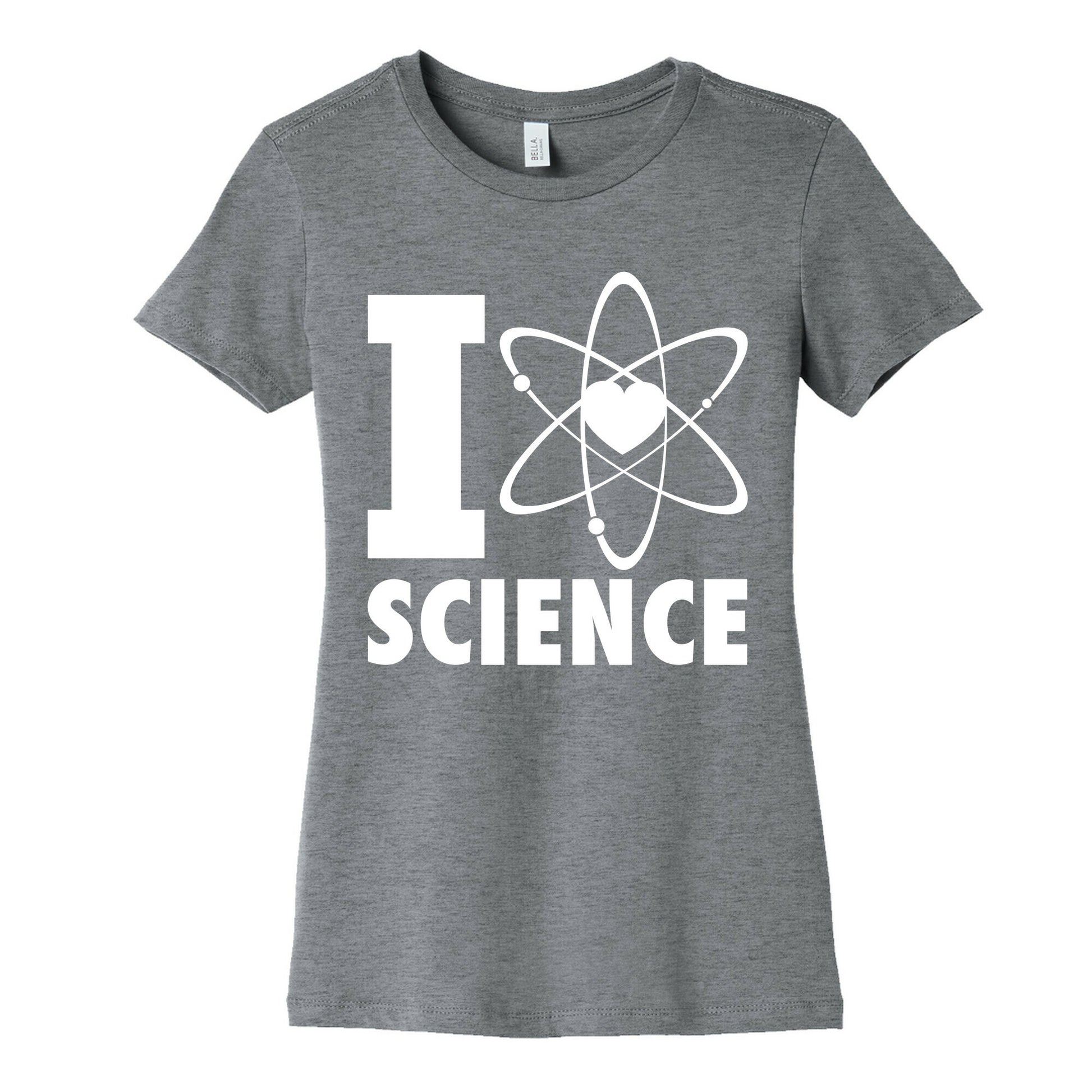 I Love Science (Atom Heart) (White Ink) Women's Cotton Tee