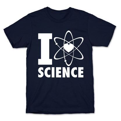 I Love Science (Atom Heart) (White Ink) T-Shirt