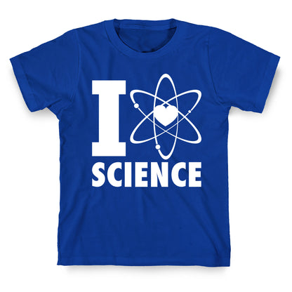 I Love Science (Atom Heart) (White Ink) T-Shirt