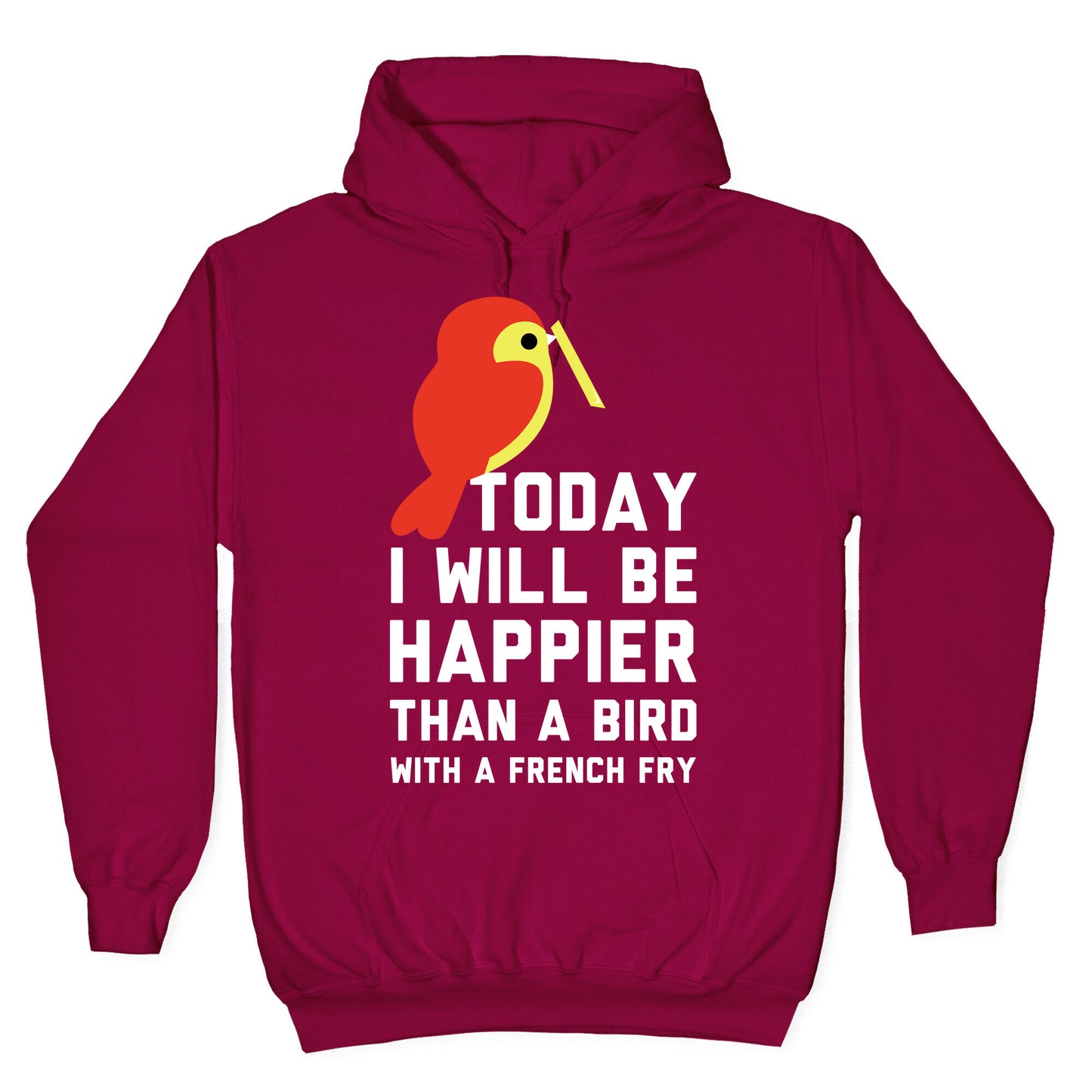 Today I Will Be Happier Than a Bird with a French Fry Hoodie