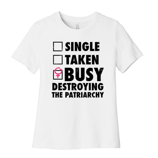 Busy Destroying The Patriarchy (Vintage) Women's Cotton Tee