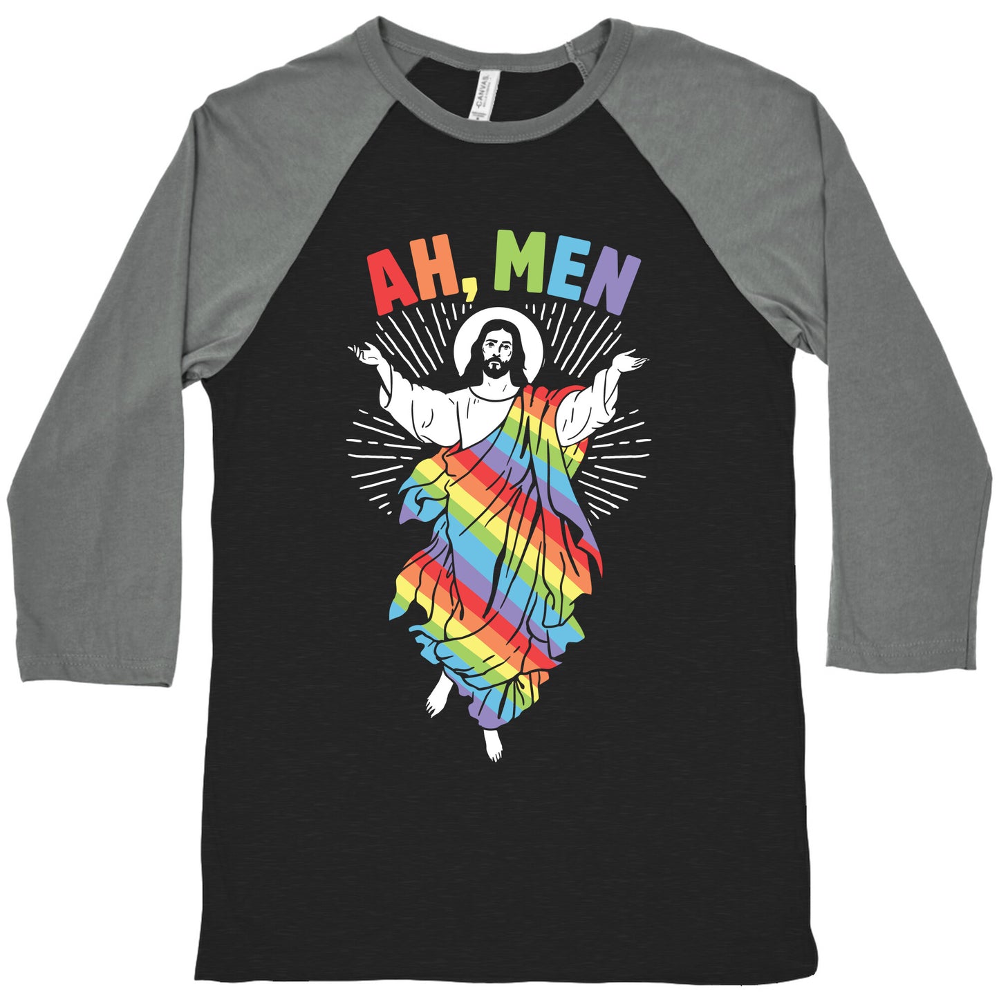 Ah, Men Gay jesus Baseball Tee