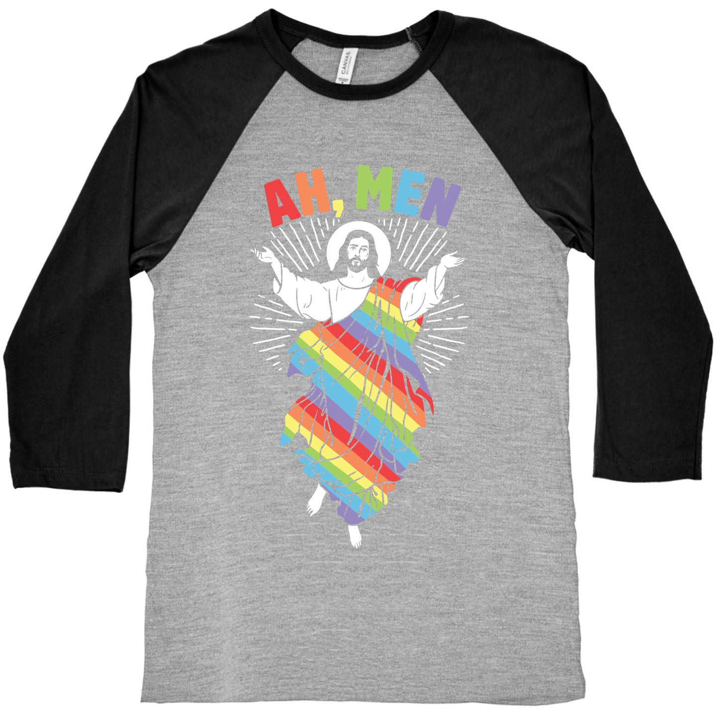 Ah, Men Gay jesus Baseball Tee