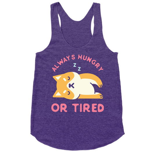 Always Hungry or Tired Shiba Inu Racerback Tank