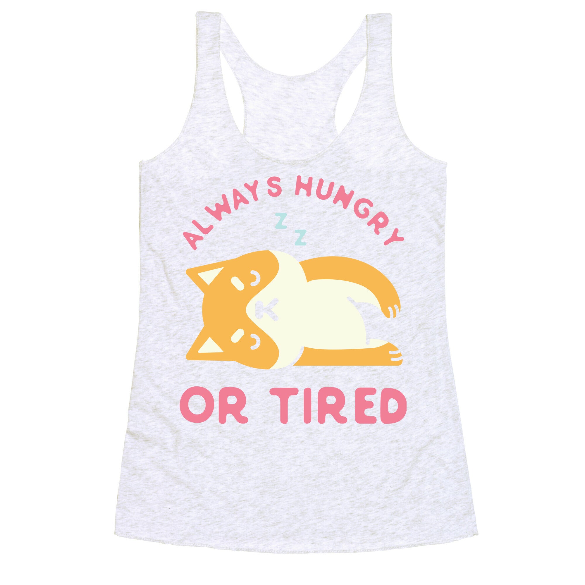 Always Hungry or Tired Shiba Inu Racerback Tank