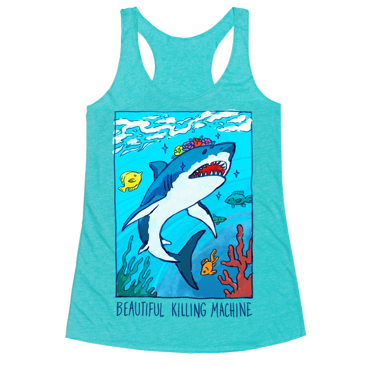 Beautiful Killing Machine Shark Racerback Tank