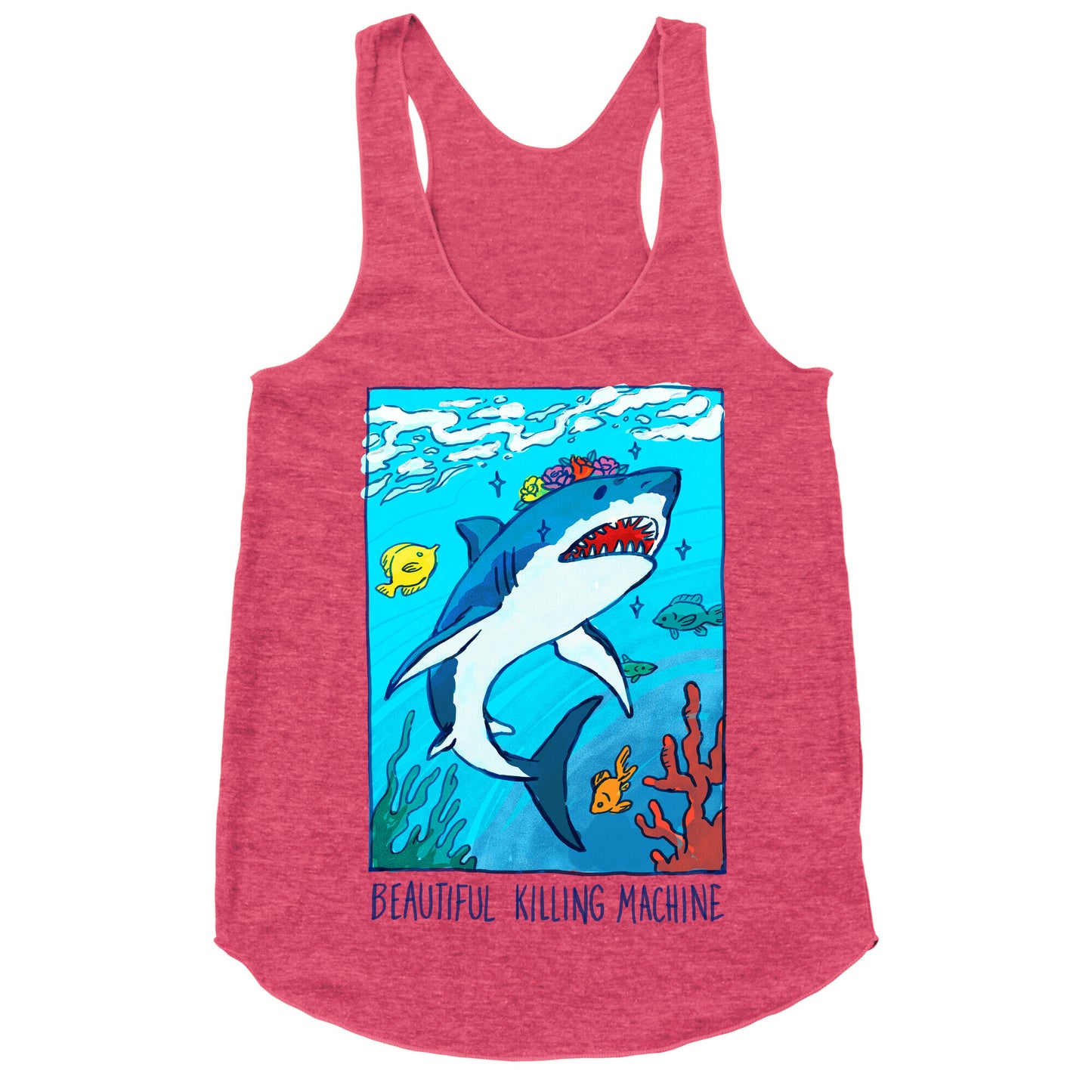 Beautiful Killing Machine Shark Racerback Tank