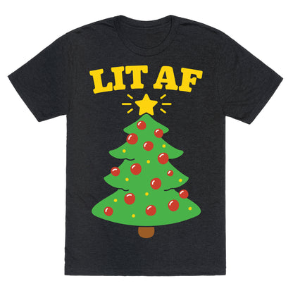 Lit Af White Print Unisex Triblend Tee