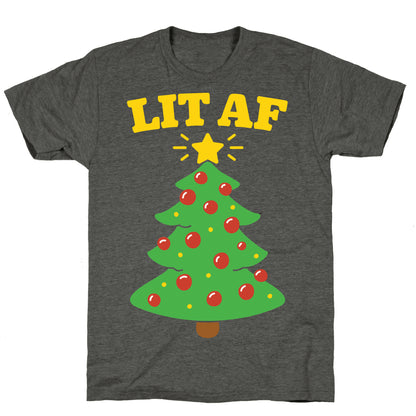 Lit Af White Print Unisex Triblend Tee