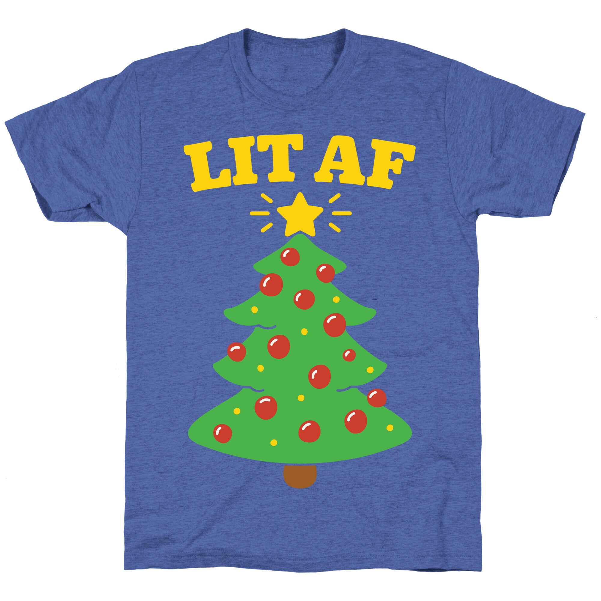 Lit Af White Print Unisex Triblend Tee