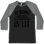 Reading Is Lit Baseball Tee