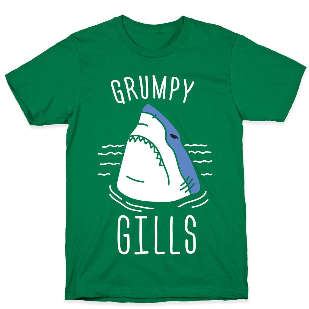 Grumpy Gills Shark (White) T-Shirt