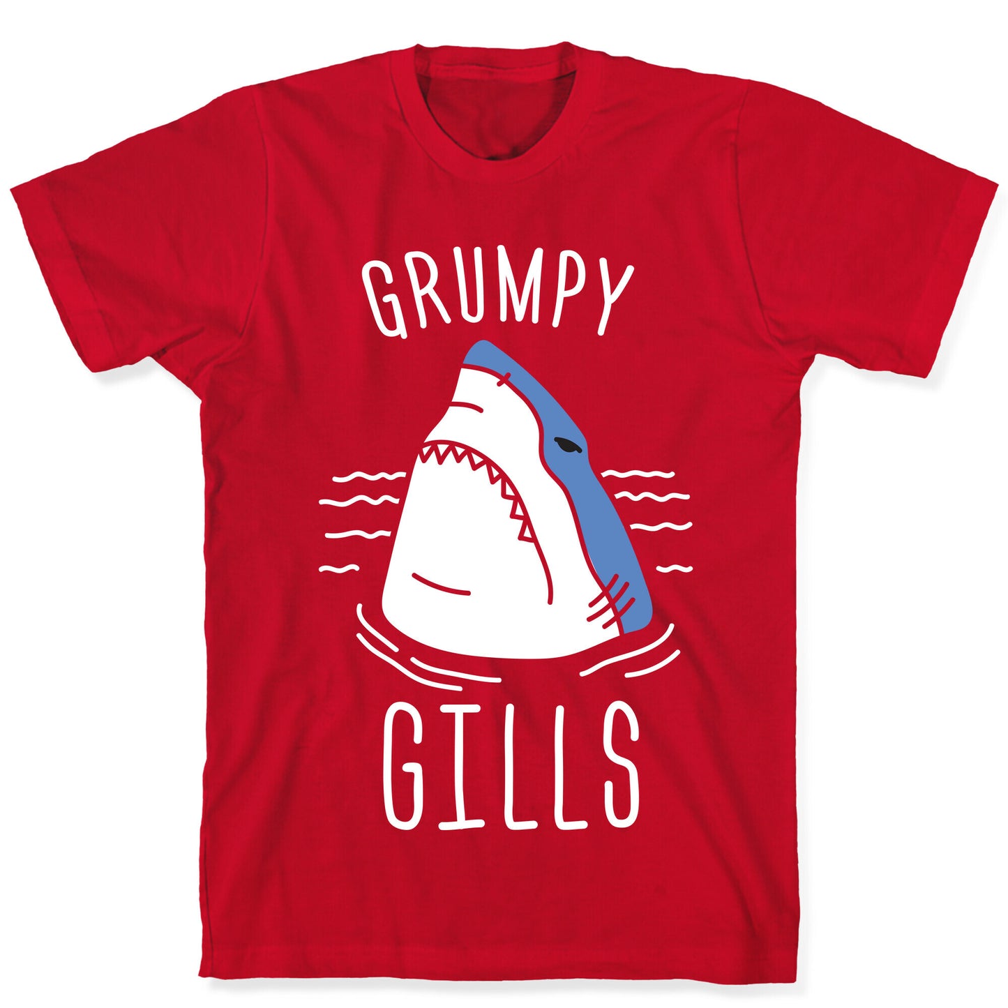 Grumpy Gills Shark (White) T-Shirt