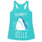 Grumpy Gills Shark (White) Racerback Tank