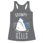 Grumpy Gills Shark (White) Racerback Tank